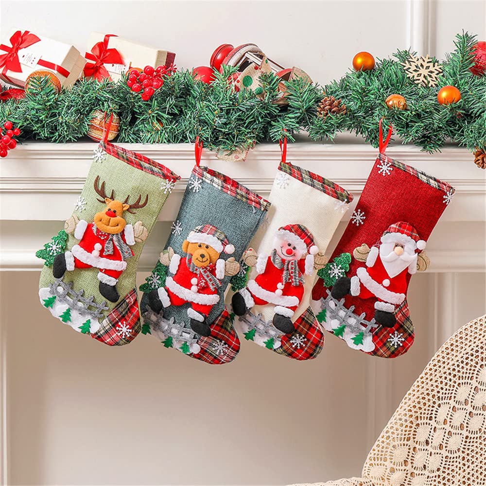 Amazon.co.jp: LUCHUAN 4枚入 クリスマス靴下 クリスマスツリー飾り